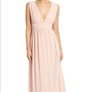 Lulus blush v neck front and back dress